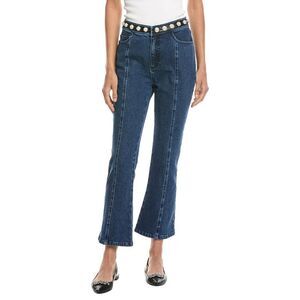 Cinq À Sept Womens  Pearl Embellished Shannon Pant, Blue